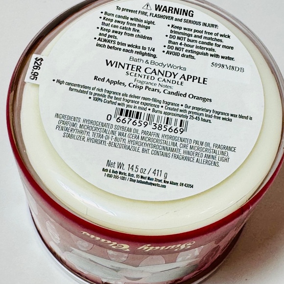 WINTER CANDY APPLE 3 Wick Candle - Picture 5 of 5
